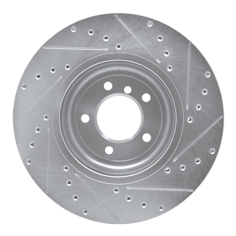 BMW Z4 Brake Rotor (1) - Front Left - R1 Concepts - Drilled & Slotted - Silver - `11-`16